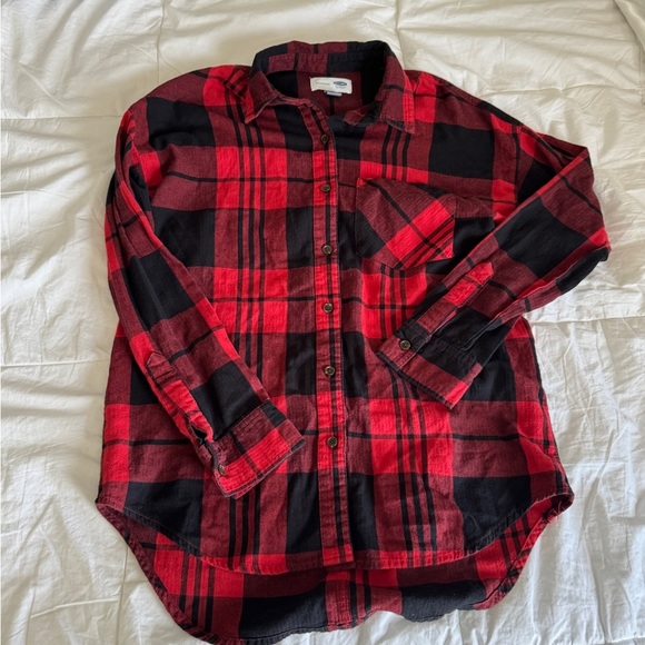 Old Navy Women’s Flannel Shirt – Size XS, Red & Black Plaid, Soft Button-Down - Picture 10 of 11